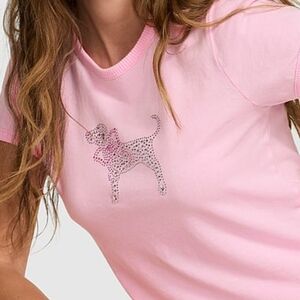 Pink And LoveShackFancy Shirt with Dog Design